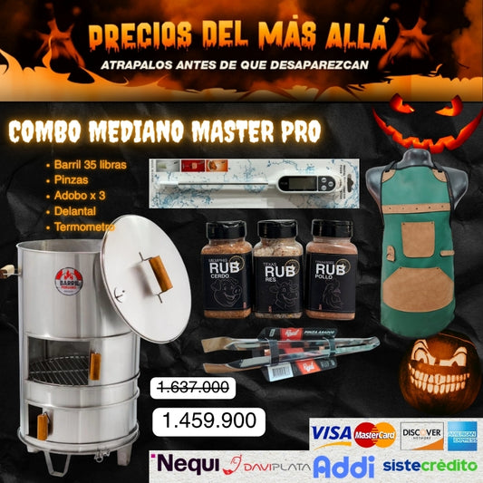 ASADOR BARRIL MEDIANO ACERO INOXIDABLE 304 - LA REVOLUCIÓN 3 EN 1