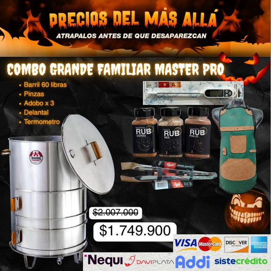 "Asador Barril Grande Acero Inox 304 | Parrilla, Horno Y Ahumador| Para +30 PAX | 10 Años de Garantía"