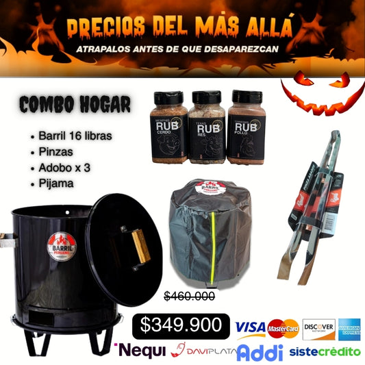 Asador Barril Pequeño en Hierro | Parrilla/Ahumador | Para Balcones y Picnics | 3 Años Garantía"