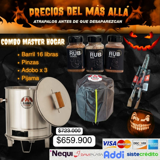"Asador Barril Pequeño Acero Inoxidable | Parrilla y Ahumador Portátil | Para 8 a 12 Personas | 10 Años Garantía + Kit Parrillero Gratis"