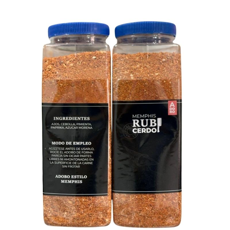 Adobo RUB Memphis para Cerdo 800gr – Sazonador Seco para Parrilla, Barril y Ahumados