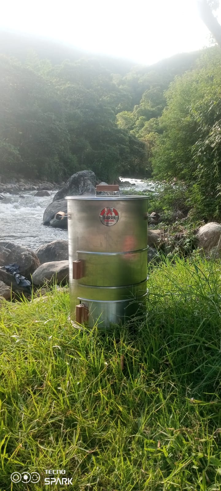 ASADOR BARRIL MEDIANO ACERO INOXIDABLE 304 - LA REVOLUCIÓN 3 EN 1