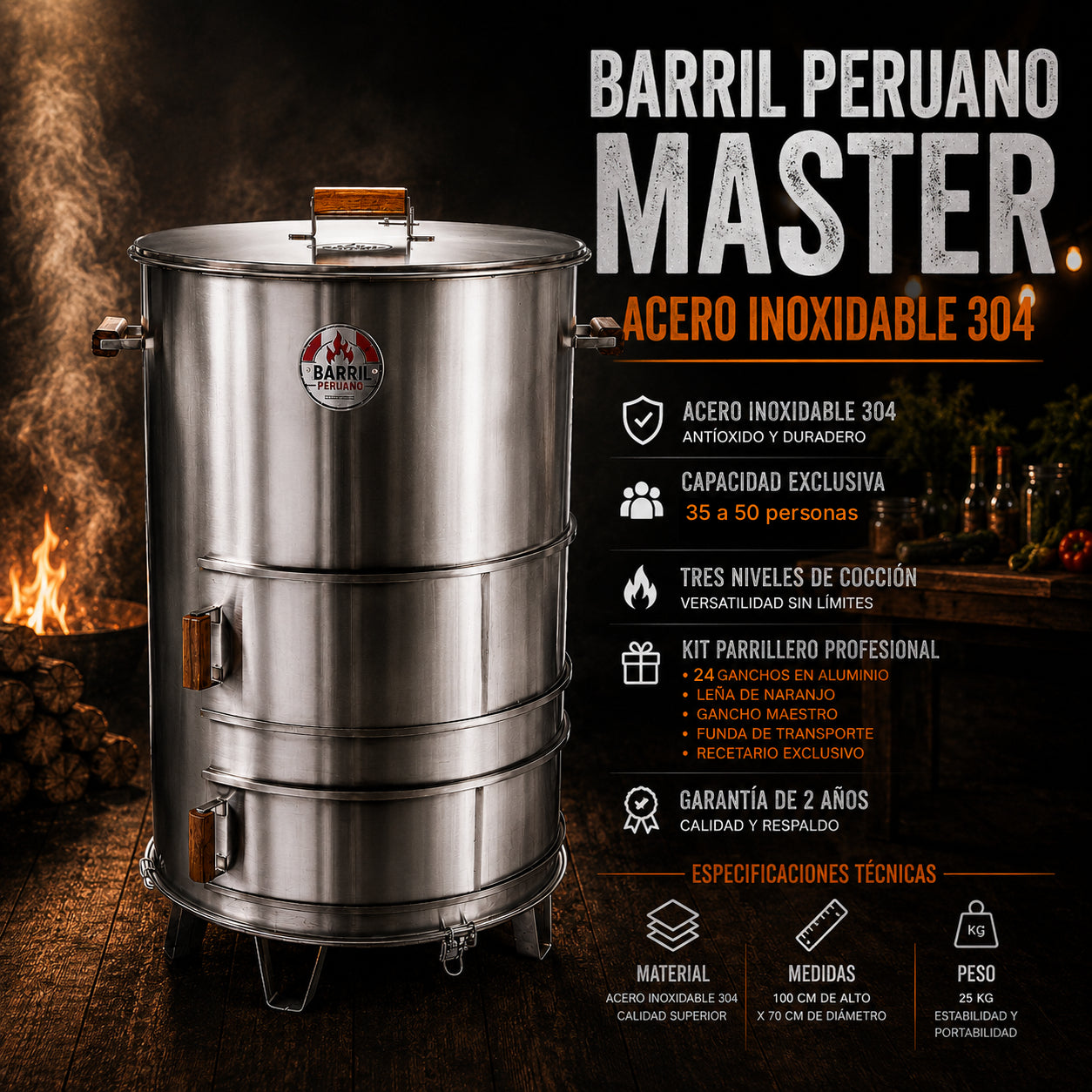 Barril Master Acero Inoxidable 304
