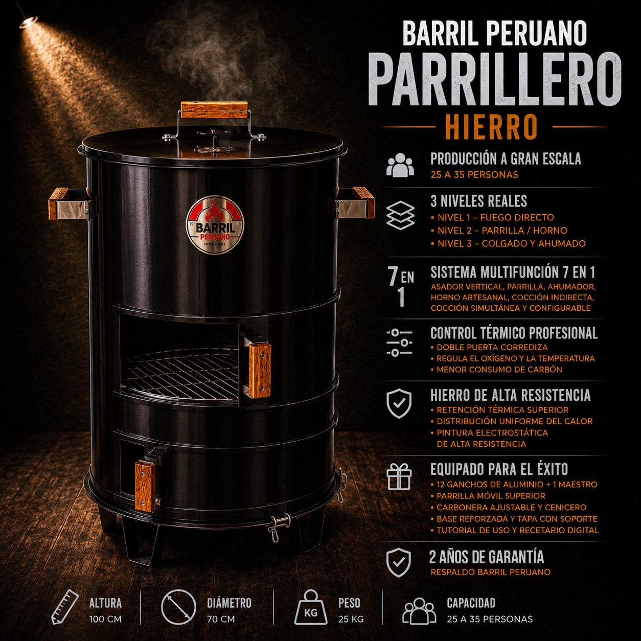 Barril Peruano Parrillero Hierro