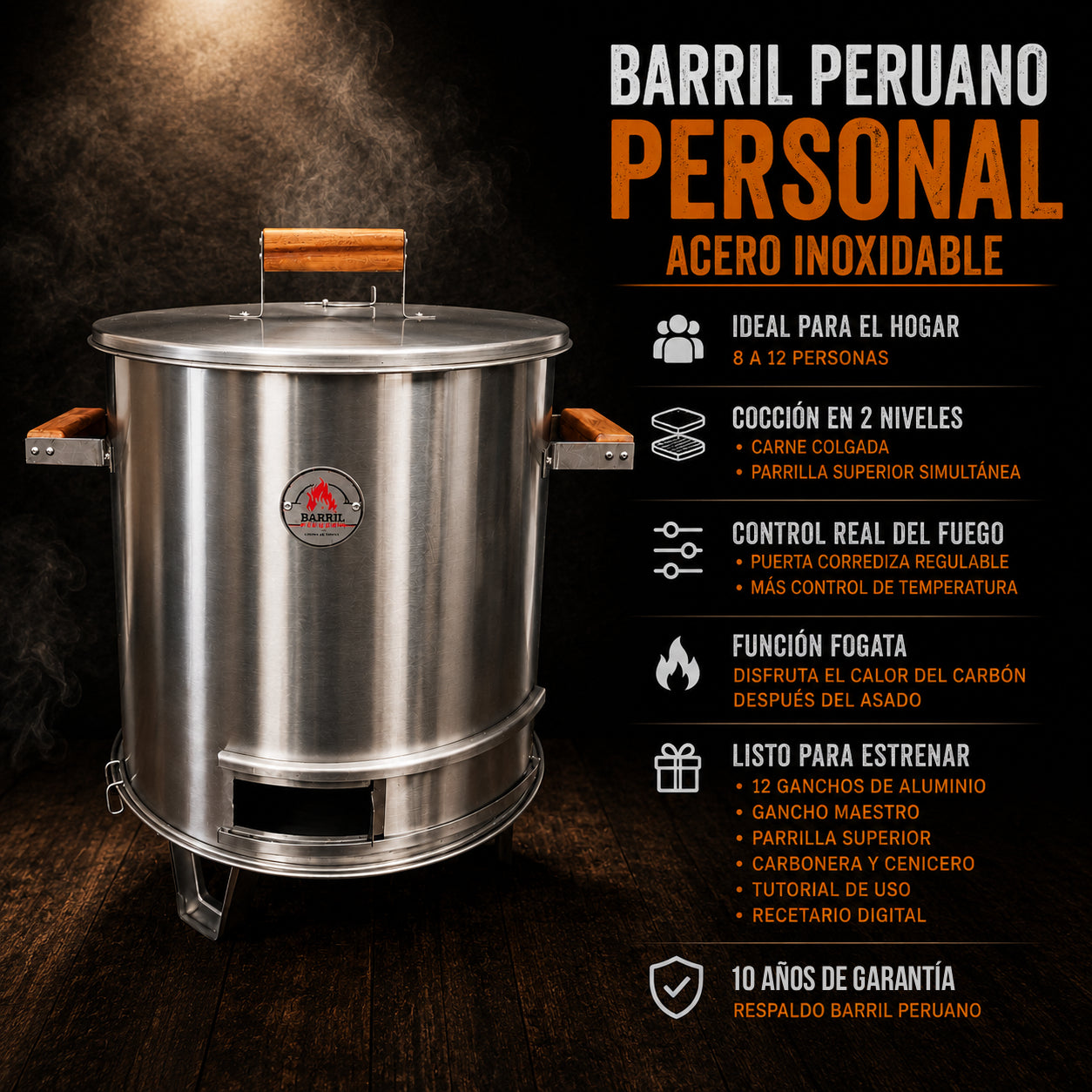 Barril peruano Personal Acero Inoxidable