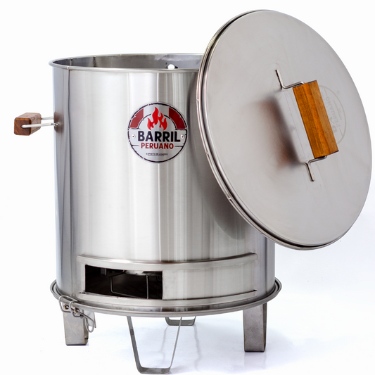 Asador Tipo Barril Personal Acero | Parrilla + Fogata 3 en 1 | Para 8-12 Personas | Barril Peruano Colombia
