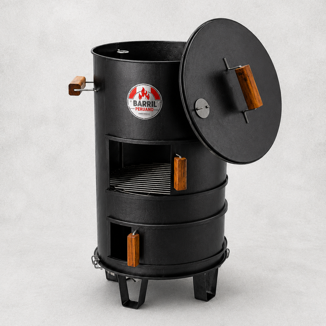 Asador Tipo Barril Familiar Hierro