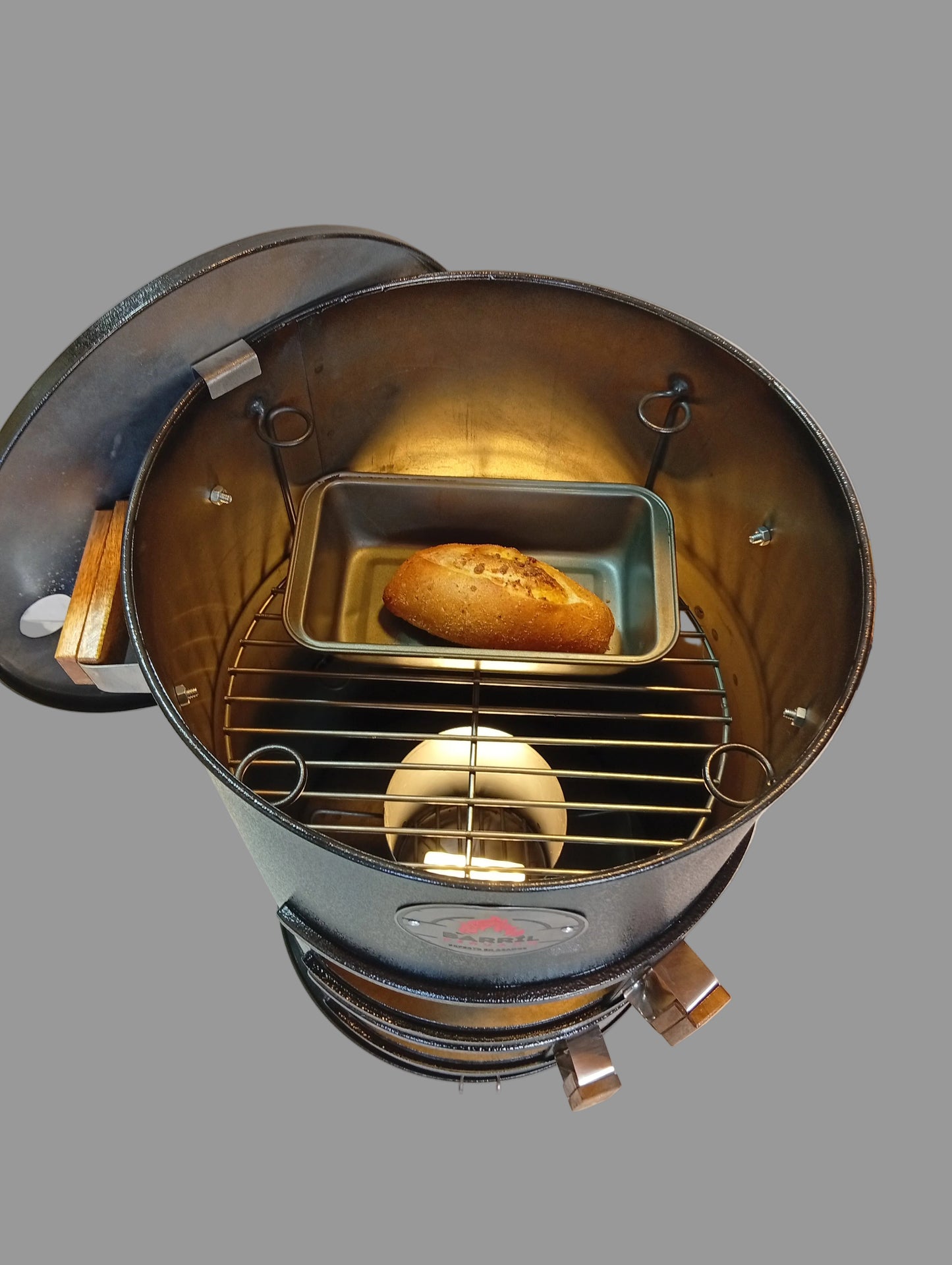 Asador Tipo Barril Familiar Hierro | 3 Niveles  | Parrilla + Horno + Ahumador | Para 18-25 Personas | Barril Peruano Colombia