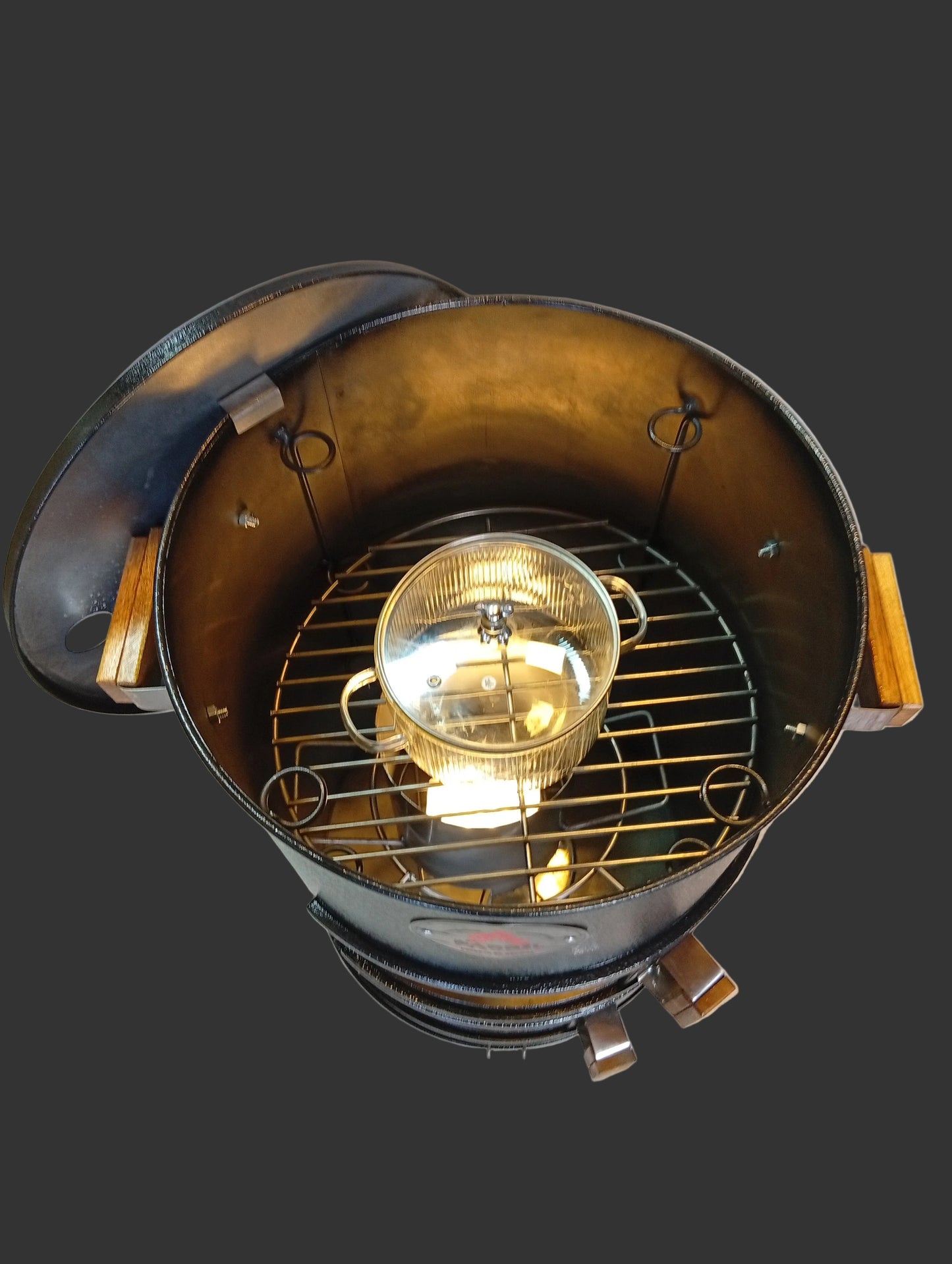 Asador Tipo Barril Familiar Hierro | 3 Niveles  | Parrilla + Horno + Ahumador | Para 18-25 Personas | Barril Peruano Colombia