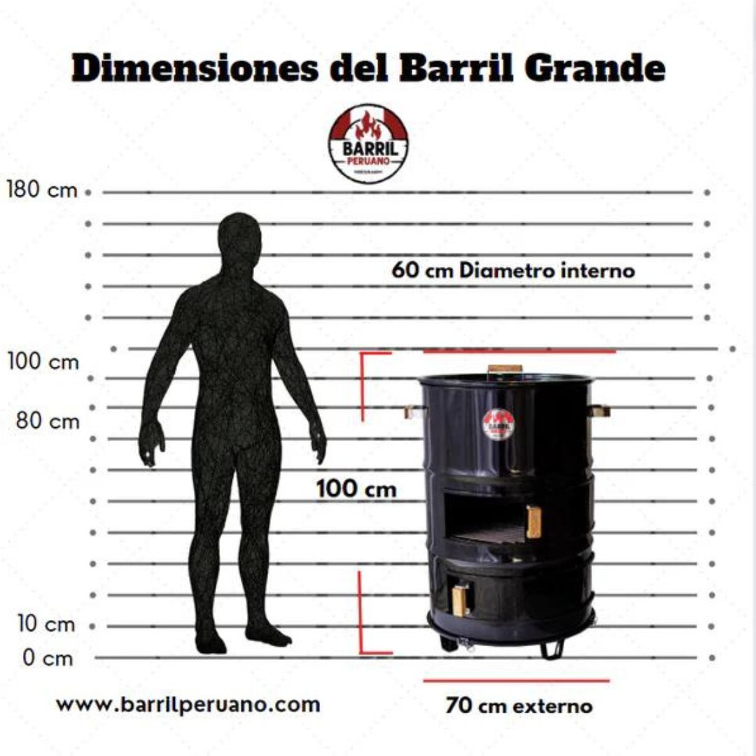 Barril grande de hierro para asados – ideal para eventos y cocina profesional al fuego