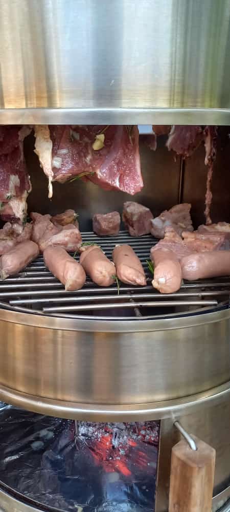 barril multifunción, acero inoxidable 304, parrilla profesional, horno de carbón, ahumador vertical