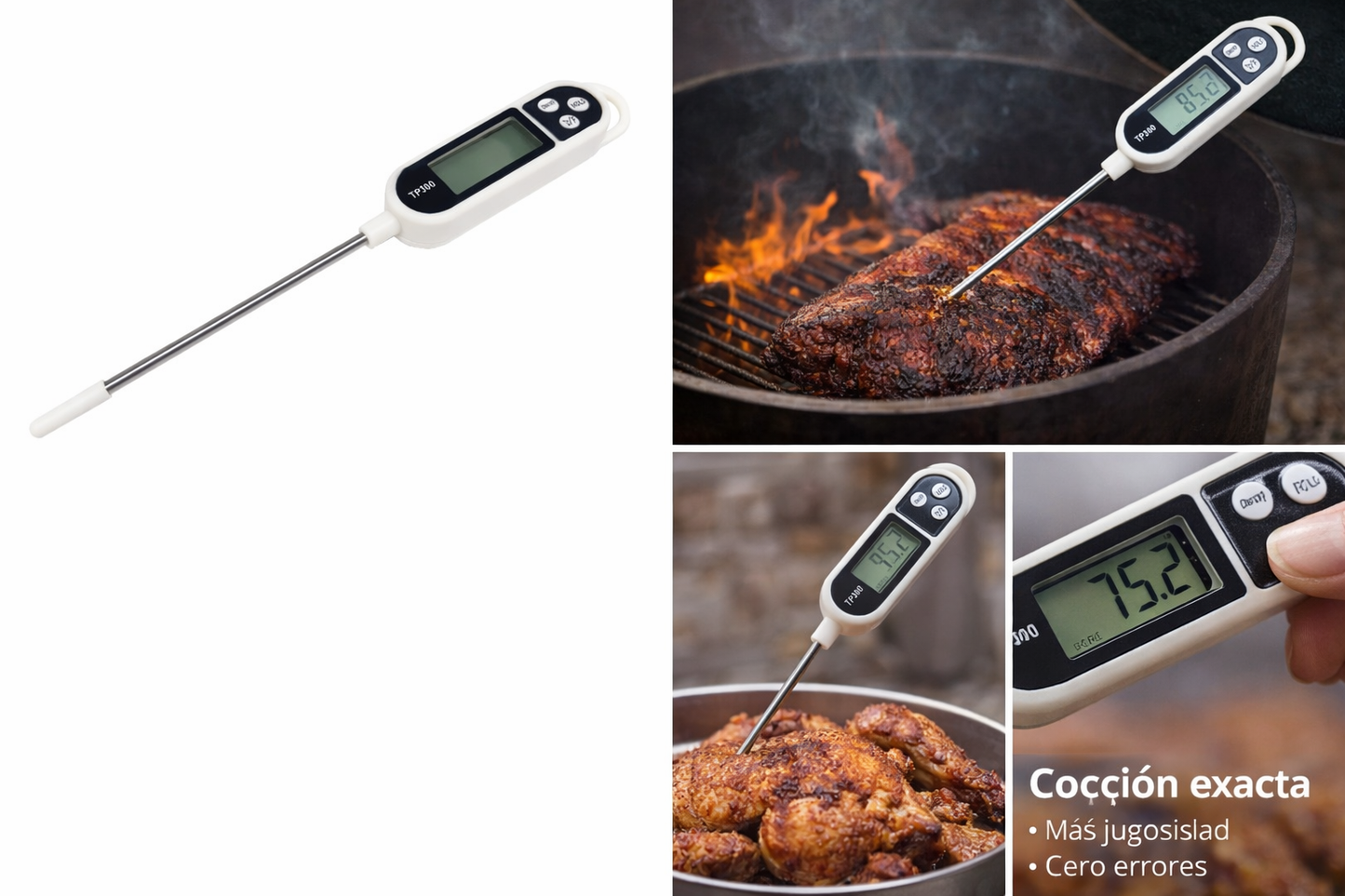 Termómetro Digital para Carnes y Parrilla | Cocción Exacta sin Adivinar