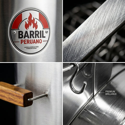 Asador Tipo Barril Familiar Acero