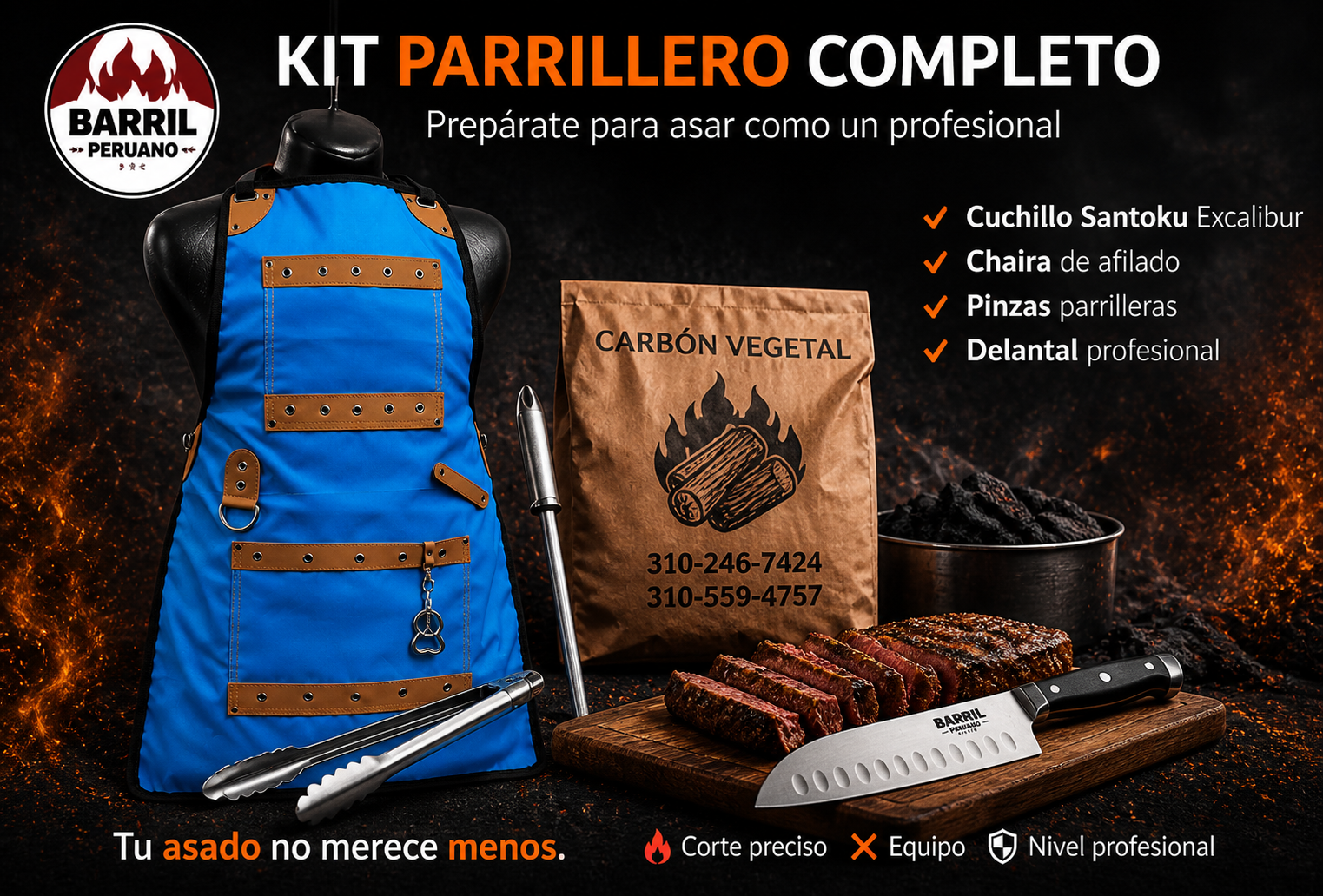 Kit Parrillero Profesional | Pack 5 Accesorios Esenciales