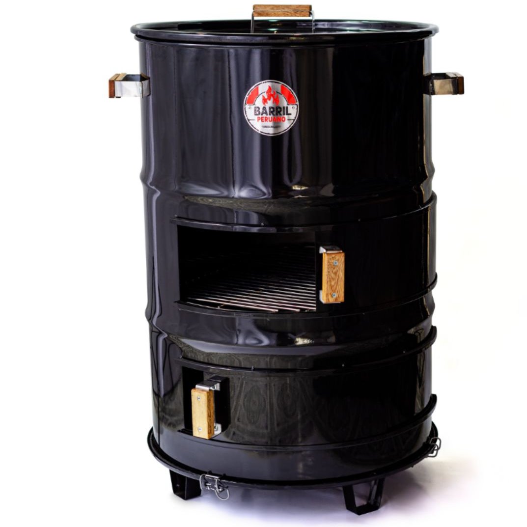 El barril más potente de nuestra línea. Fabricado en hierro grueso, con capacidad para múltiples cortes grandes de carne. Ideal para reuniones familiares, negocios de comida y expertos del fuego.