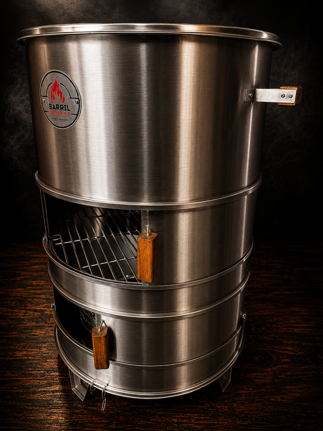 Asador Tipo Barril Familiar Acero