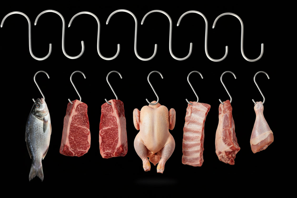 Ganchos de Aluminio Aeronáutico para Asador Tipo Barril (Set x12)