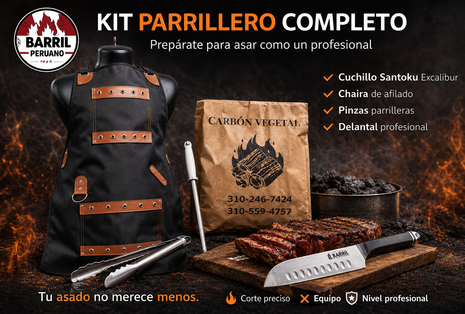 Kit Parrillero Profesional | Pack 5 Accesorios Esenciales