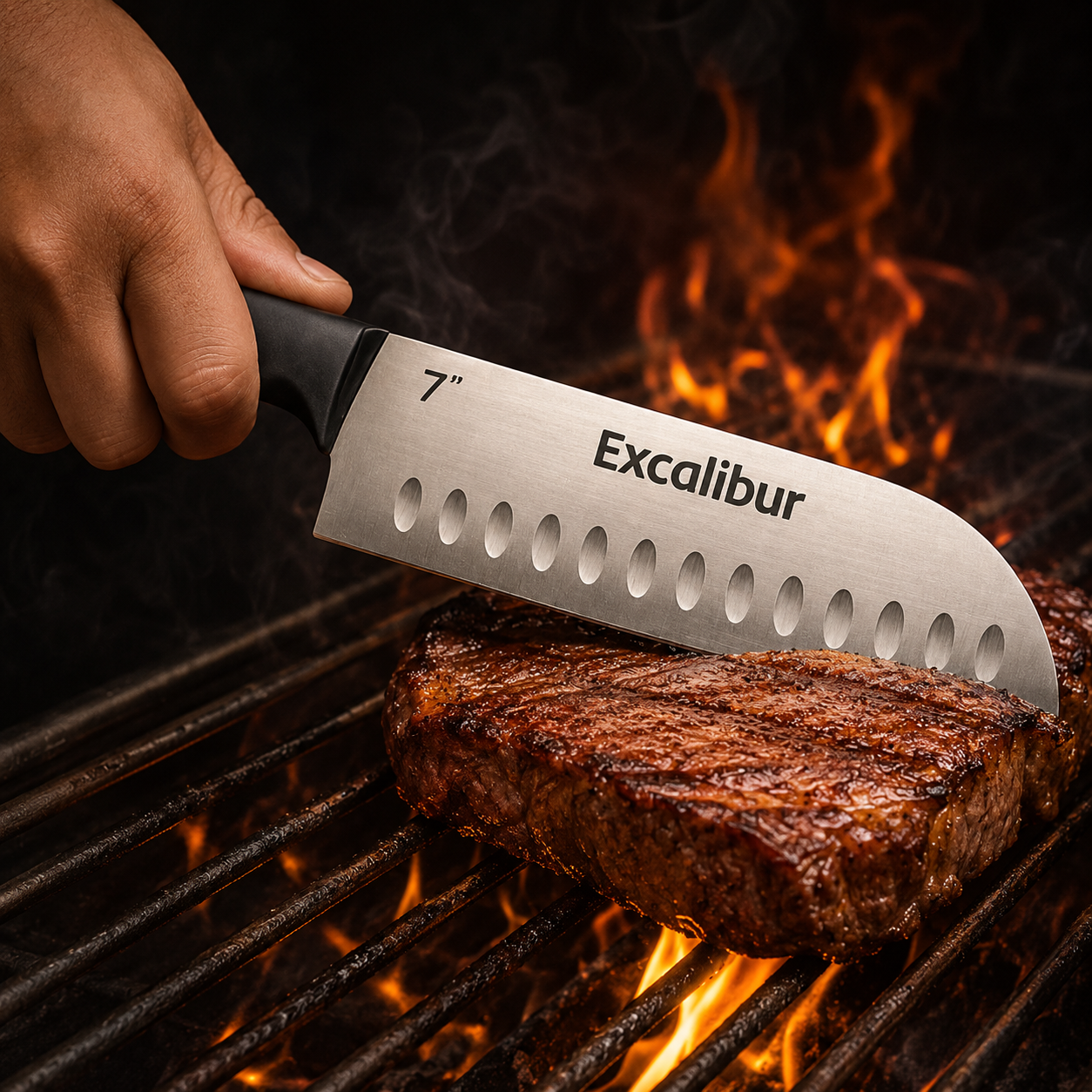 Cuchillo Santoku Excalibur 7” Acero Inoxidable
