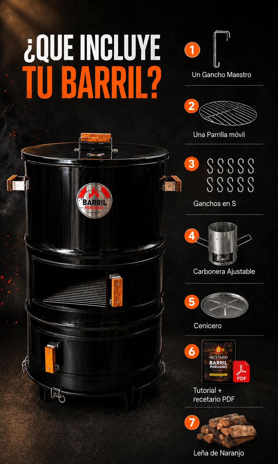 Asador Tipo Barril Parrillero Hierro