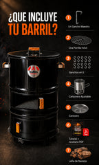 Asador Tipo Barril Parrillero Hierro