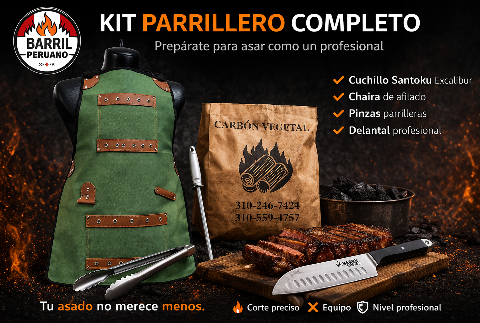 Kit Parrillero Profesional | Pack 5 Accesorios Esenciales